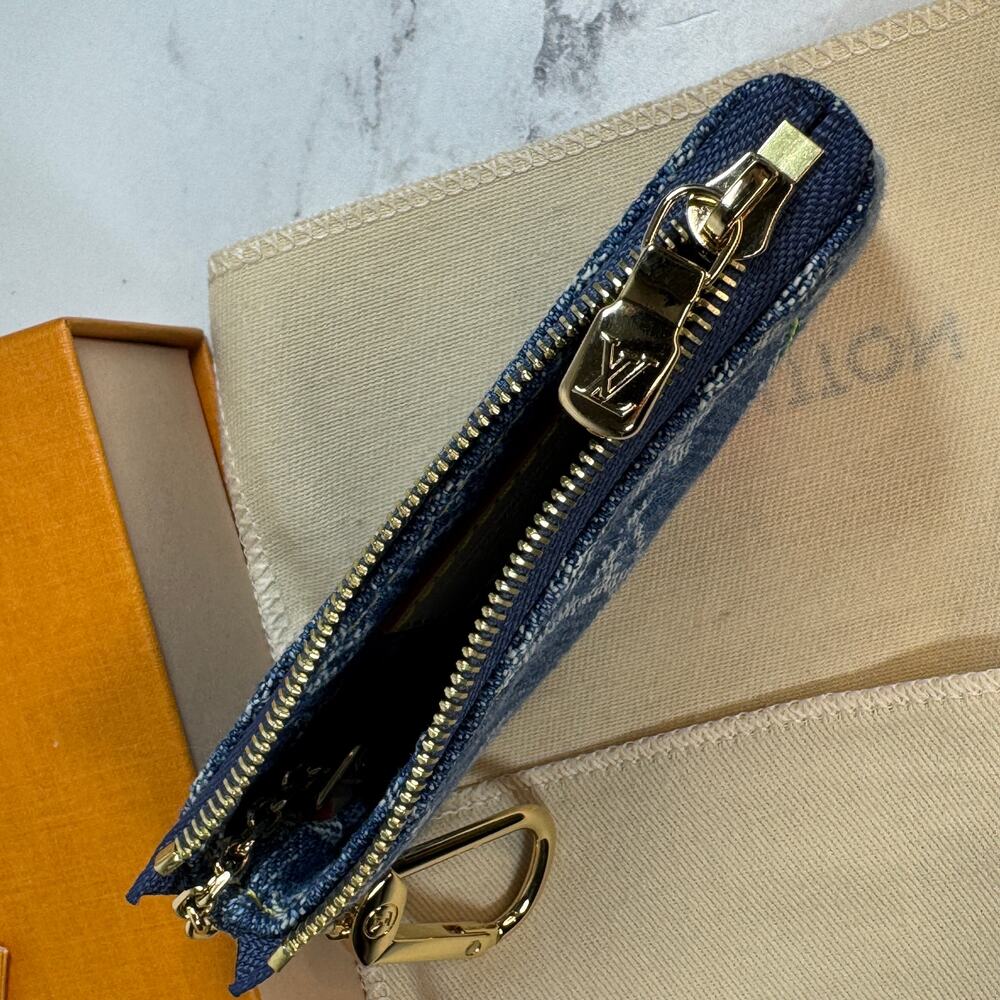 Louis Vuitton Denim Key Pouch Cherry LV X TM Murakami Monogram Cerises Bag Rare - Picture 8 of 14